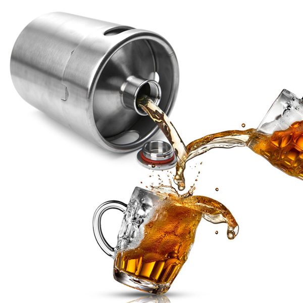 

2l homebrew growler mini keg stainless steel beer growler beer keg screw cap wine pot beer barrel ooa2139