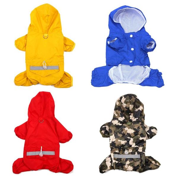 

dog apparel clothes rain coat puppy pet waterproof jacket rainwear hoodie reflective