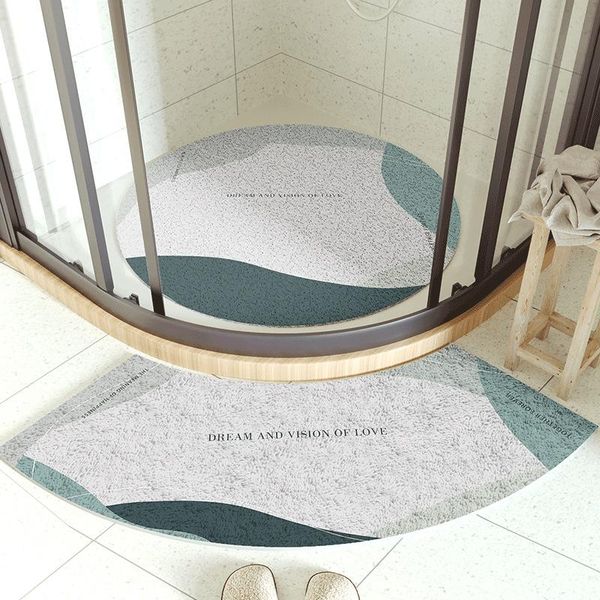 

arrive round bathroom non-slip mat shower room door absorbent carpet arc fan-shaped foot children's play area carpets
