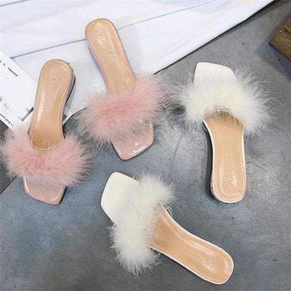 

dress shoes summer women's flat faus fur brushy slippers slip-on sandals roman wear-resistant casual shoese for girl 40**, Black