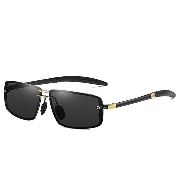 

sunglasses men polarized goggle uv400 fashion rectangle rimless designer driving sun glasses shades for, White;black