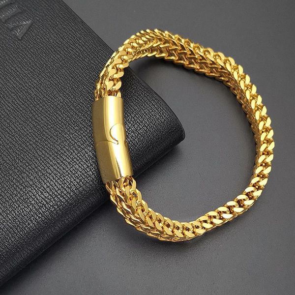 

link, chain gold bracelet men stainless steel cuba on hand hip hop black gifts for accessories jewelry