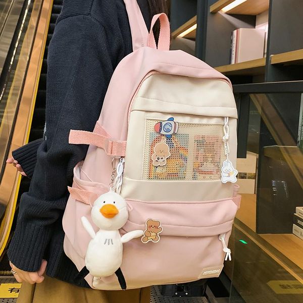 

backpack taoxiaolu kawaii women fashion cotton rucksack cute student bookbag for teenager girls school bag black travel mochila