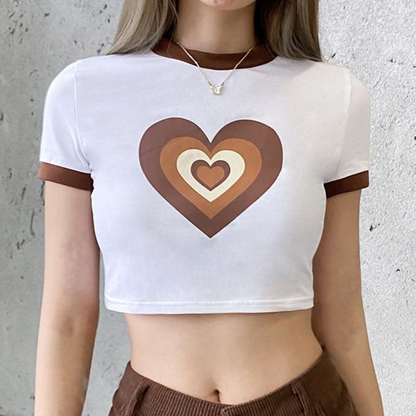 

love printed super-short t-shirt for woman fashion summer female casual o-neck short sleeve t-shirts 2021 women's, White