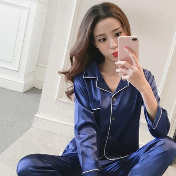 

set pajamas nightwear pajama women sleepwear fashion color lapel long sleeve blouse pants, Black;red