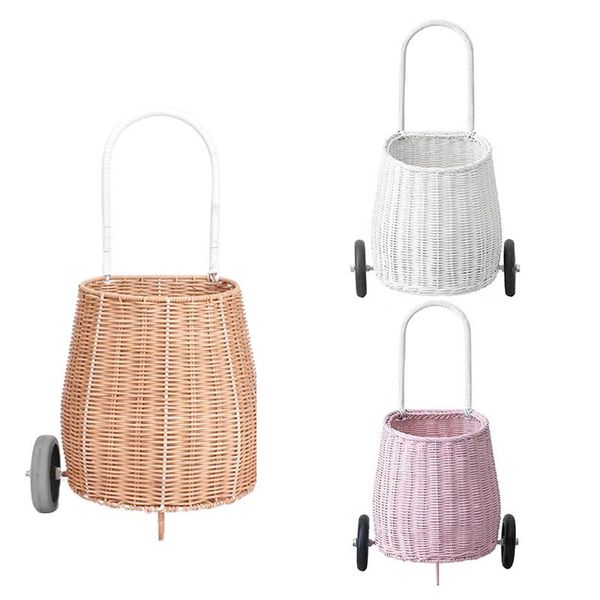 

storage baskets rattan stroller children's large shopping basket small baby