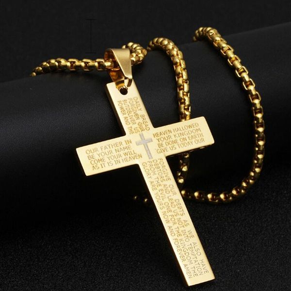 

fashion stainless steel pendant christian bible prayer cross men necklace charming gifts jewelry necklaces, Silver
