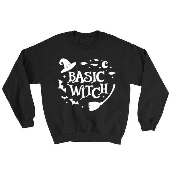 

women's hoodies & sweatshirts basic witch full long sleeveshirt hallowenn female clothing fashion graphic gift cotton girl pullever o n, Black