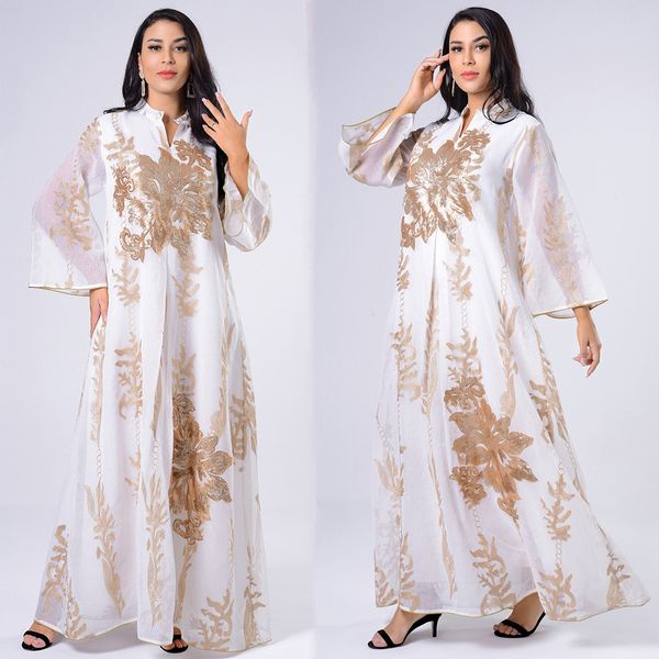 

2021white abaya dubai turkey muslim hijab dress women caftan robe 2021 islamic clothing embroidery mesh abayas djellaba femme, Red