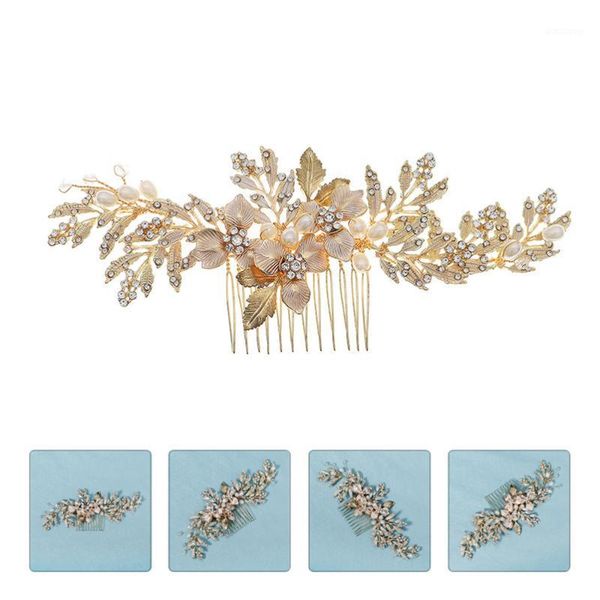 

1pc delicate flower leaf hair comb female accessory headdress1, Silver