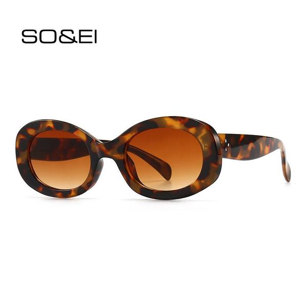 

sunglasses so&ei retro oval women fashion brand designer nails eyewear men trending gradient sun glasses shades uv400, White;black