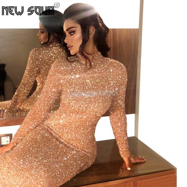 

evening dresses sparkly mermaid dubai formal glitter unique 2021 turkish arabic draped sequined prom party gowns vestido, Black;red