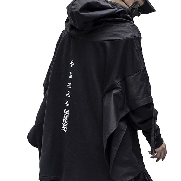 

techwear hoodie men black gothic cosplay japanese streetwear clothing 211014
