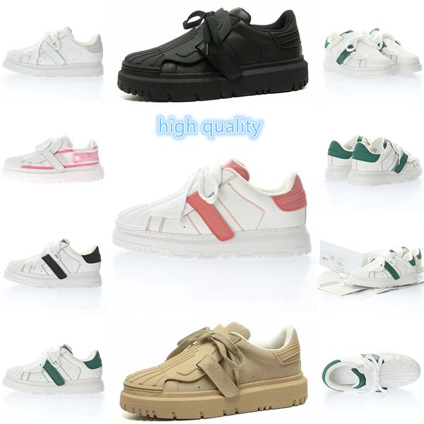 

2021 casual shoes women shoe leather sneakers with original box size: 35-40 lace up comfort pretty shell girl trainers daily lifestyle luxur, Black