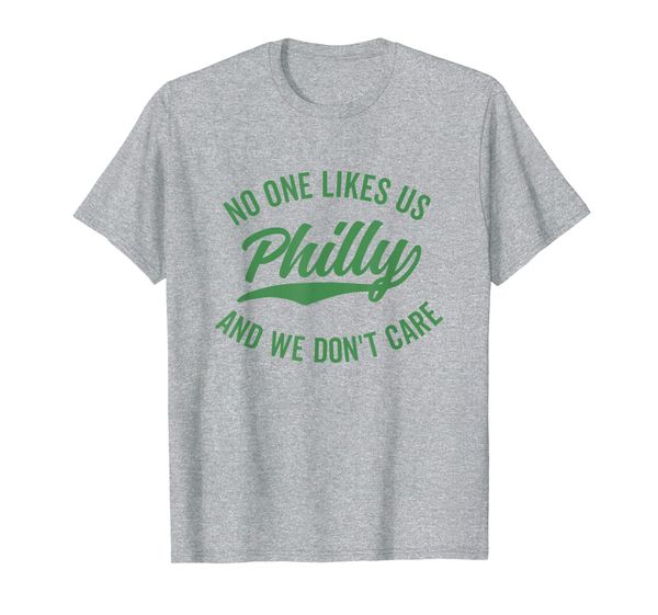 

philly no one likes us and we don't care shirt, White;black