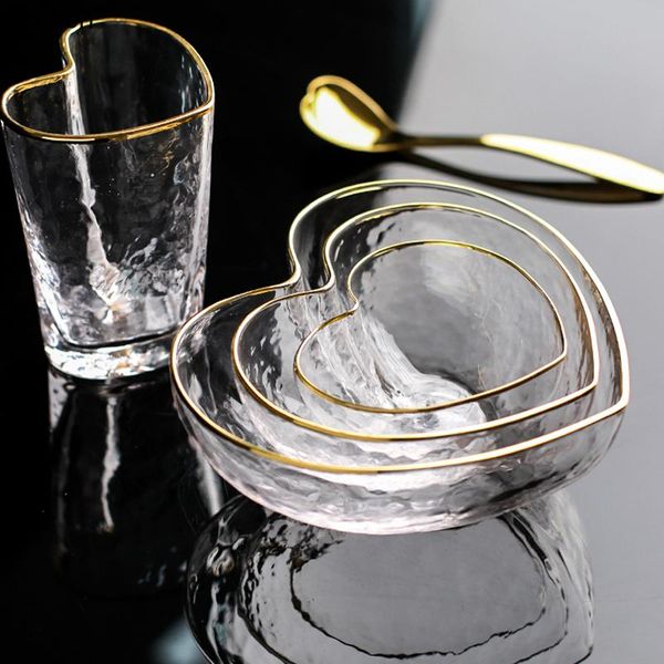 

dishes & plates glass fruit tray salad plate home heart shaped snack candy storage boxes living room phnom penh household items