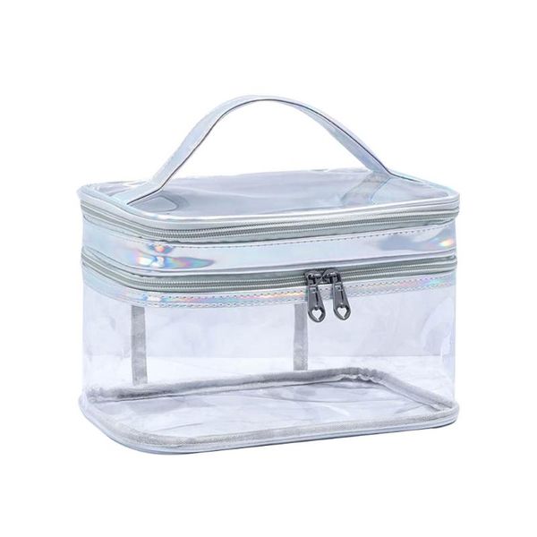 

cosmetic bags & cases k5da portable clear makeup bag 2 layers zipper cosmetics travel storage pouch