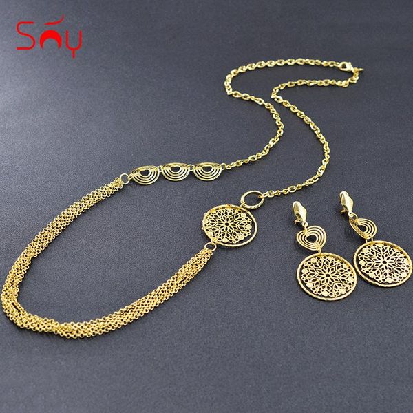 

earrings & necklace sunny jewelry fashion 2021 long chain women's sets round snow flake for party anniversary, Silver
