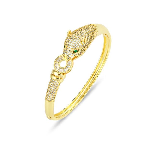 

bangle classic design women gold leopard bracelets bangles jewelry cz colorful zircon bracelet simplicity gift femme, Black
