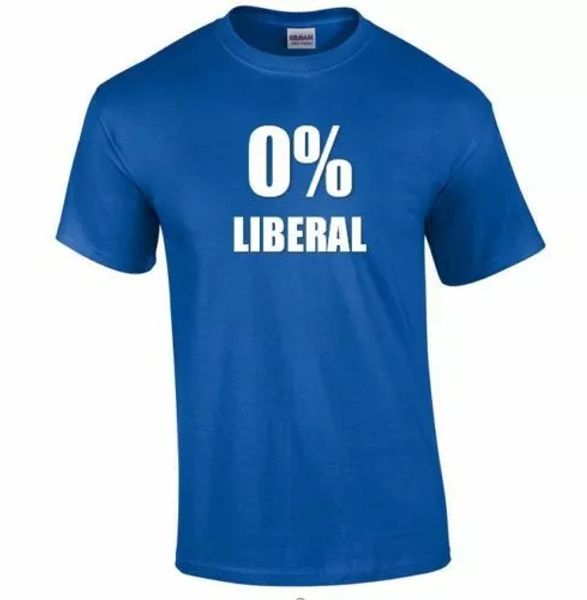 

0 % LIBERAL T-Shirt Pro Trump Conservative Funny Royal Blue Shirt S - 5XL, White;black