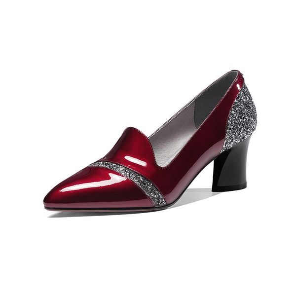 

dress shoes concise genuine leather pumps women spring summer four seasson casual office woman poined toe shallow, Black