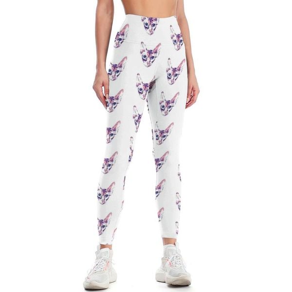 

sphynx cat leggings elegant print yoga pants teens squat push up outfit