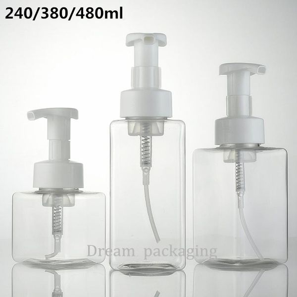 

storage bottles & jars 10pcs 240ml / 380ml 480ml transparent plastic bottle with foam pump, shampoo cleanser sub-bottling, empty cosmetic co
