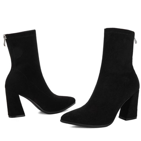 

boots sagace black high heels pointed toe booties women party ankle shoes fashion ladies square heel zipper