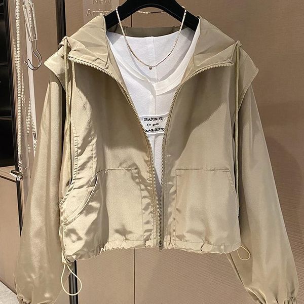 

women's jackets spring autumn women fashion solid color jacket long sleeve hooded coat female korean casual loose outerwear w551, Black;brown