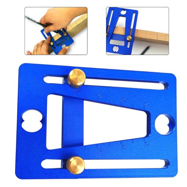 

professional hand tool sets woodworking scriber gauge aluminum alloy dovetail tenon ruler marking wood joints diy template blue/red