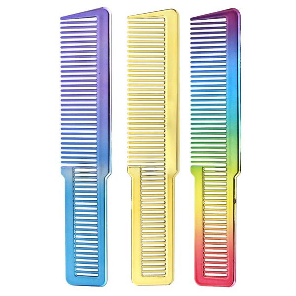 

hair brushes girls ponytail comb haircut hairdresser heat resistant colorful rainbow hairdressing tool, Silver