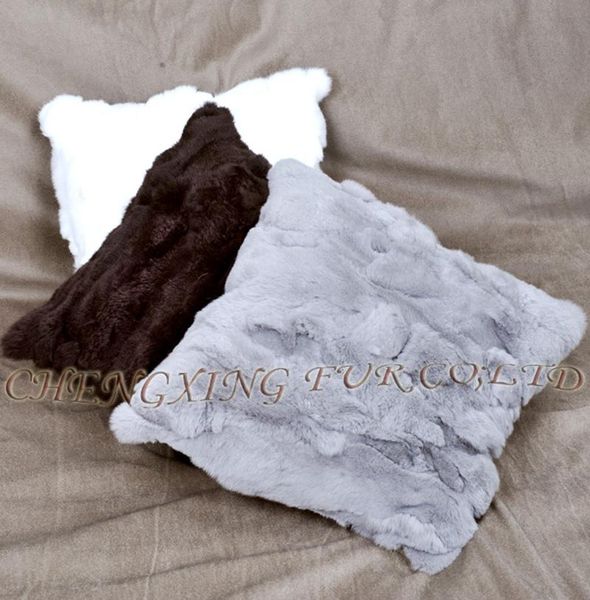 

pillow case cx-d-27b2 50x50cm brown colour patchwork rex fur cases covers