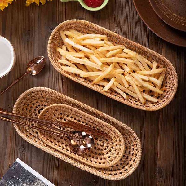 

vietnam rattan fruit towel small frame household snack tea basket candy tray