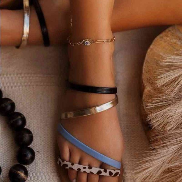 

75% off factory outlet sale 2021 women's summer new fashion leopard flat sandals plus size european and casual outdoor slippers qp3f, Black