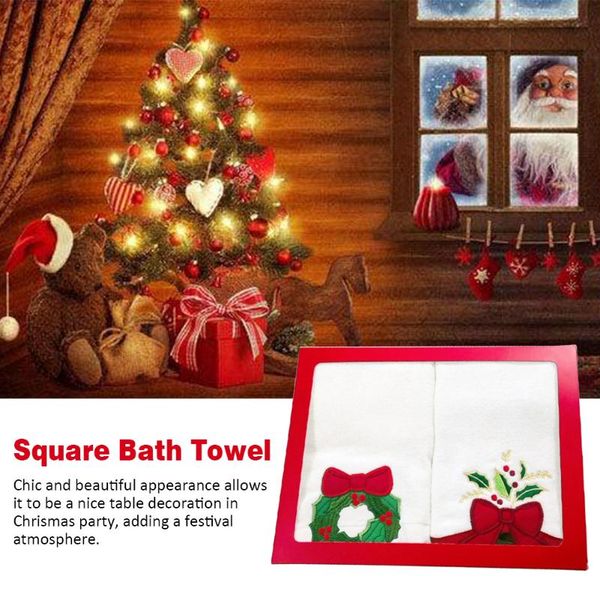 

towel el square water absorbent christmas pattern machine washable home kitchen cotton blend cleaning cloth daily bath