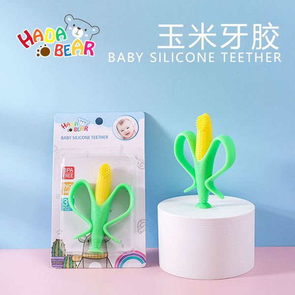 

safe baby silicone teether training toothbrush bpa banana corn toddle teething chew toys for infant chewing newborn gifts
