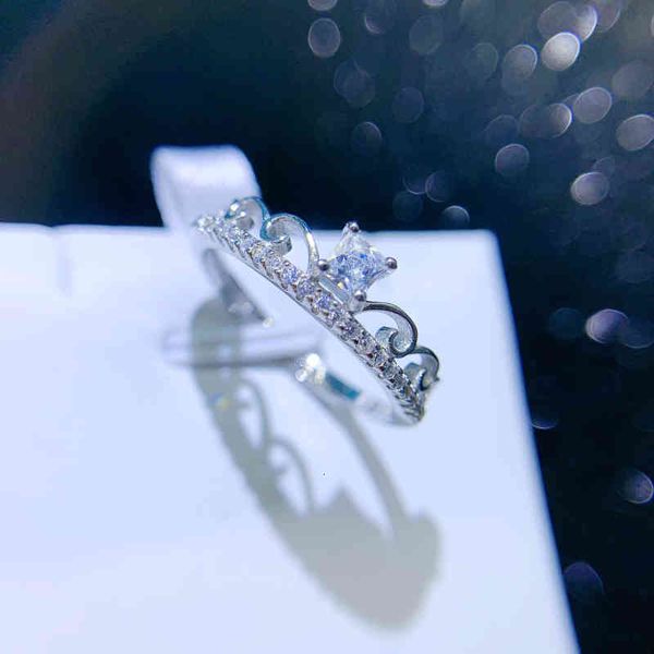 

s925 sterling silver ring simple micro diamond ring for women, japan and south korea
