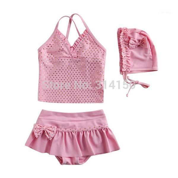 

baby girl one piece swimsuits kids bathing suit upf50+ 3pcs/set, Black