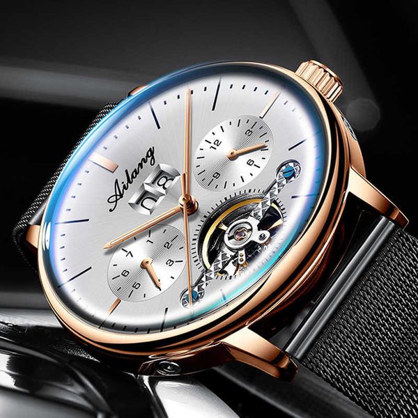 Marke Design Uhr Männer Taucher automatische mechanische Getriebe Pilot Sport Skeleton Steampunk wasserdichte Uhren Herren