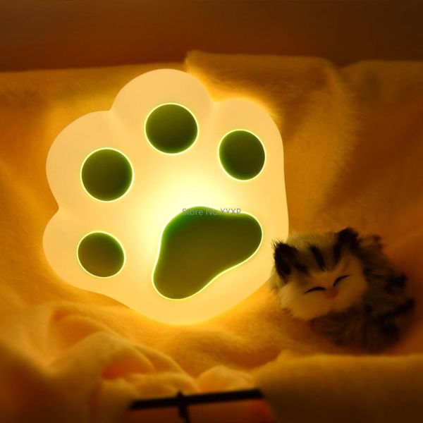

night lights creative usb three-speed adjustment cartoon cute cat claw wardrobe wall hanging light remote control silicone pat