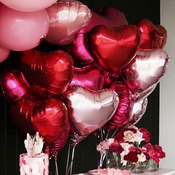 

party decoration 10pcs 18inch rose gold red love foil heart helium balloons inflatable ballon wedding valentine day decorations globos s8mz