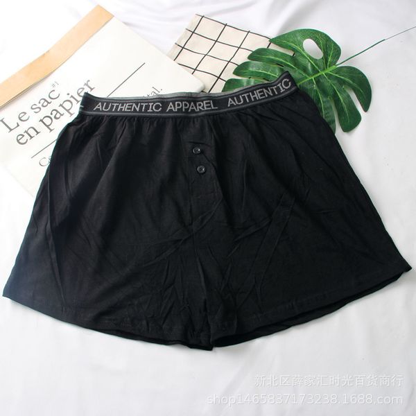 

men's pure boxer underwear aro pants cotton loose size shorts home pajamas large underpants, Black;white