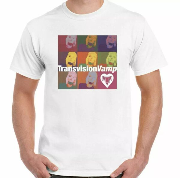 

transvision vamp t shirt 80's pop wendy james man, White;black