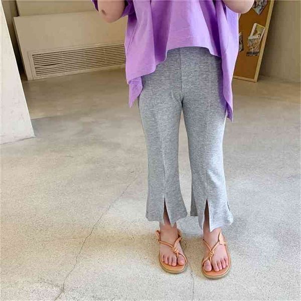 

summer arrival girls fashion flare pants kids korean design trousers 210528, Blue