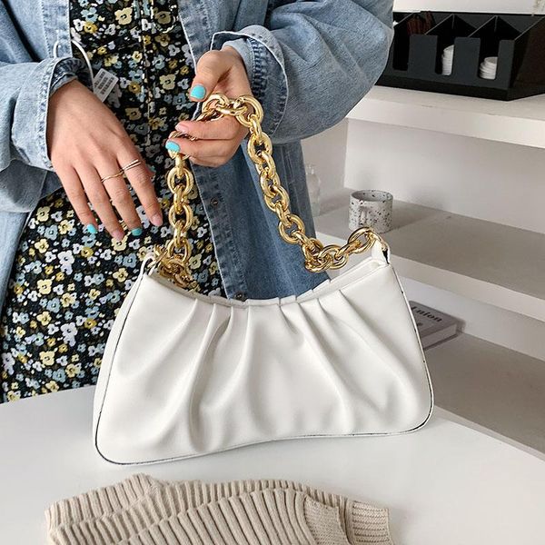 

evening bags fashion thick chain pu leather bag luxury hobos designer handbags women shoulder purses dumpling totes