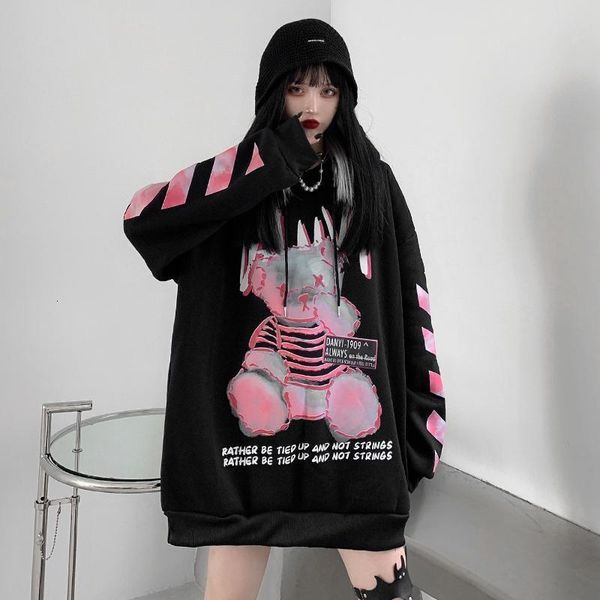 

women's hoodies & sweatshirts casual autumn sweatshirt high street hoodies funny harajuku of the cartoon punk hoodie black streetwear