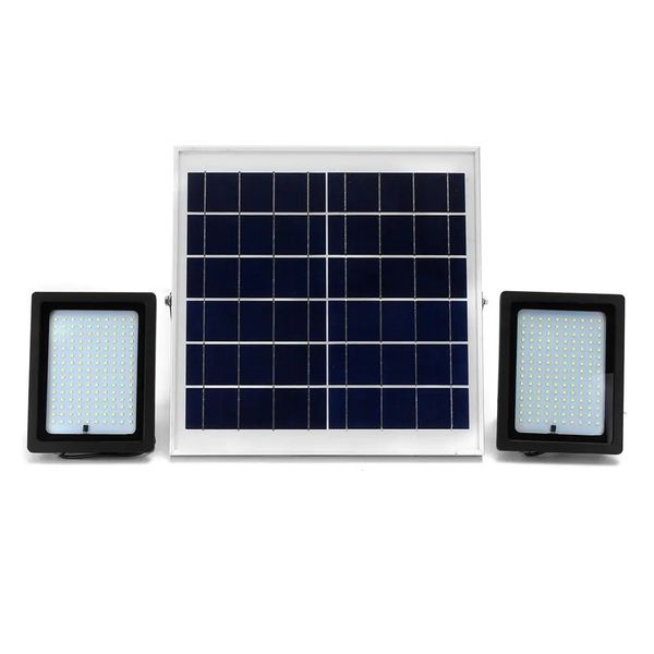 

2 pcs 20w waterproof 150 led flood light remote control sensor solar