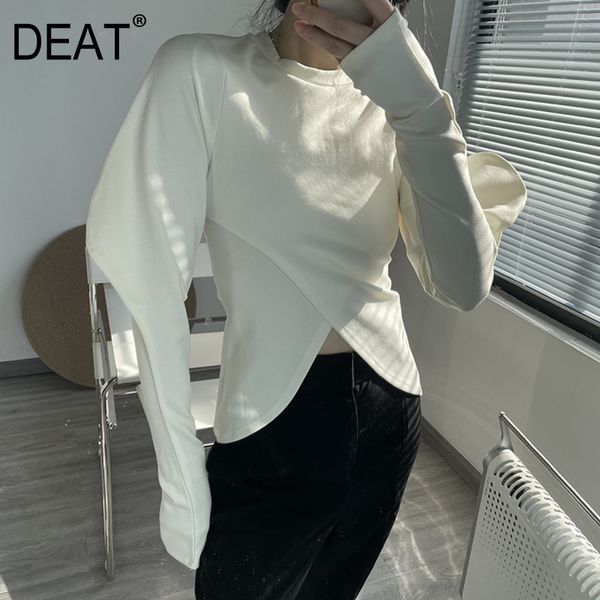 

spring fashion women clothes round neck sheep feets design slim high waist t-shirt female wp44300l 210421, White