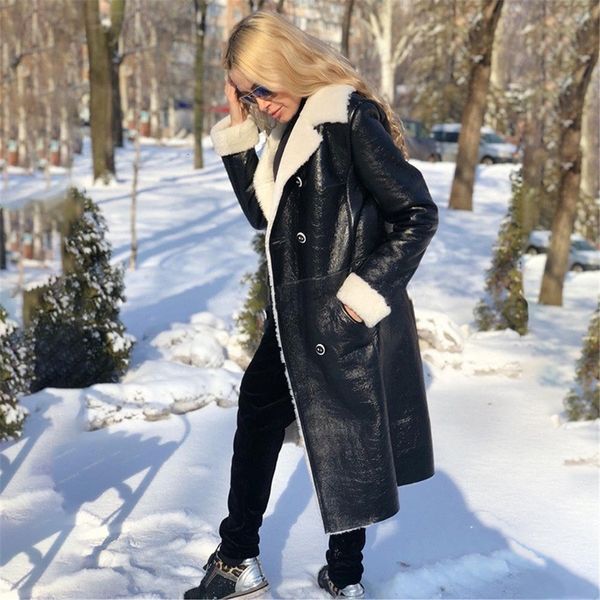 

fashioned women's leather releases sleeve wool plutonium jacket ladies from the more size outerwear women, Black
