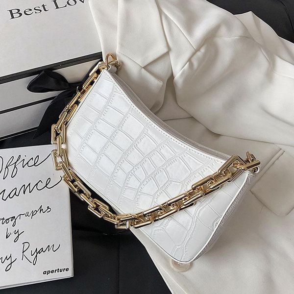 

evening bags stone pattern pu leather small underarm shoulder for women 2021 solid color chain handbags female travel fashion hand bag